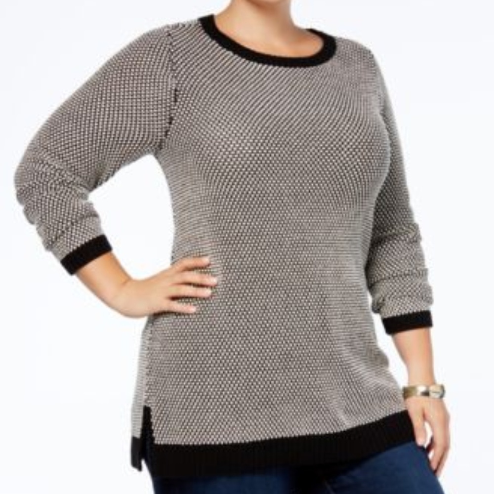 Charter Club Sweater Tunic Deep Black Combo
